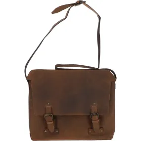 Oily Tan Leather Messenger Bag