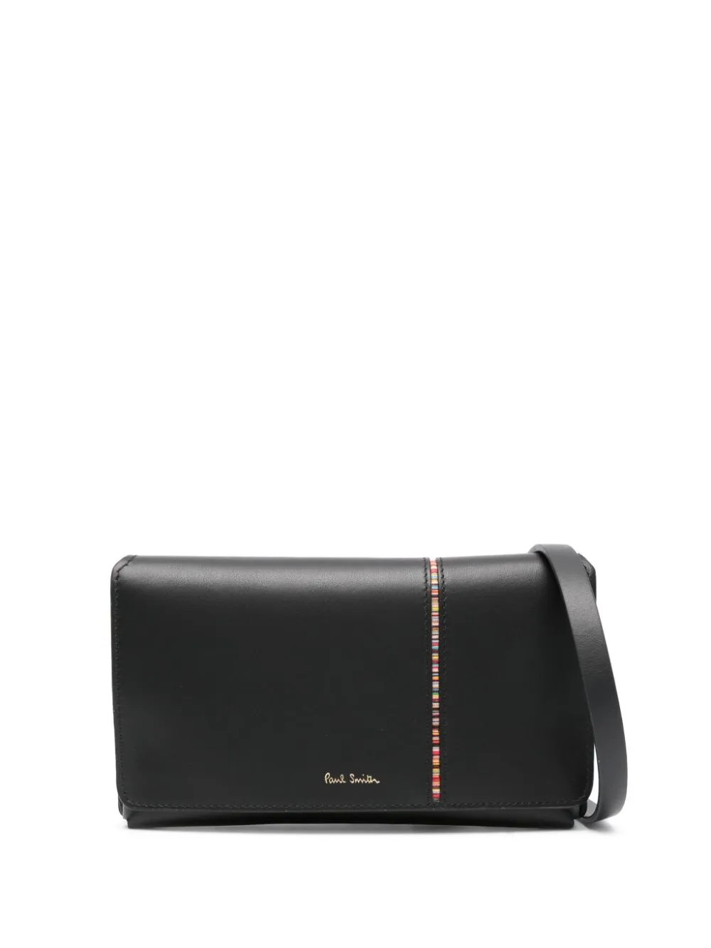 Paul Smith Signature Stripe leather crossbody bag - Black