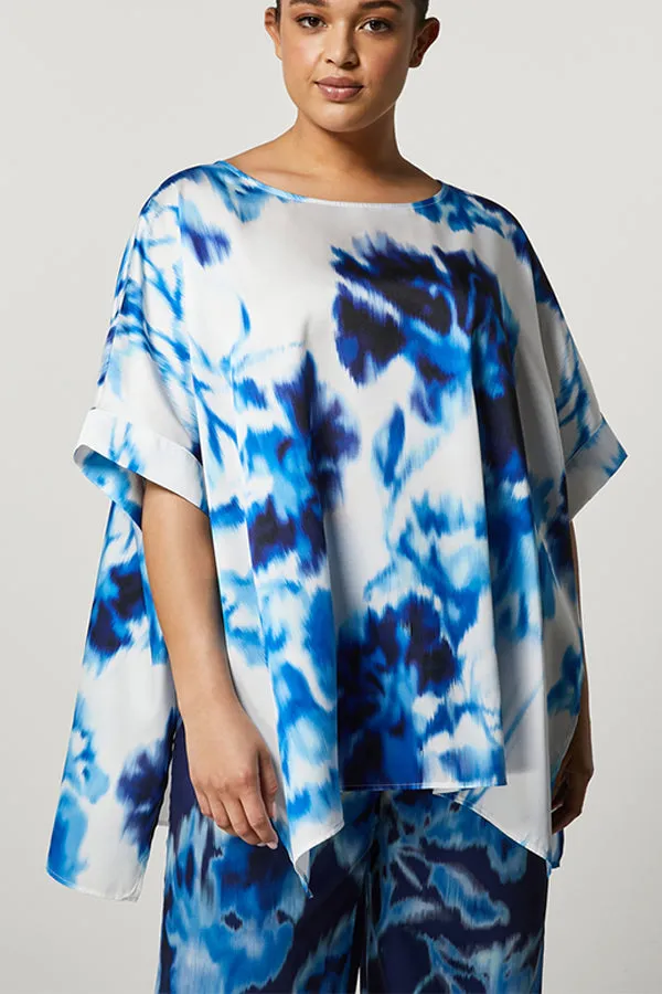 Persona (by Marina Rinaldi) MAGNETE WATERCOLOR FLORAL PRINT PONCHO