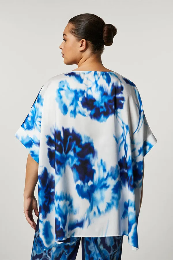 Persona (by Marina Rinaldi) MAGNETE WATERCOLOR FLORAL PRINT PONCHO