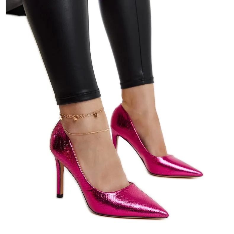 Pink patent Wines stilettos