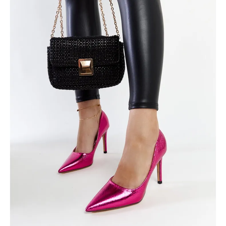 Pink patent Wines stilettos