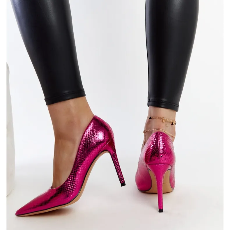 Pink patent Wines stilettos