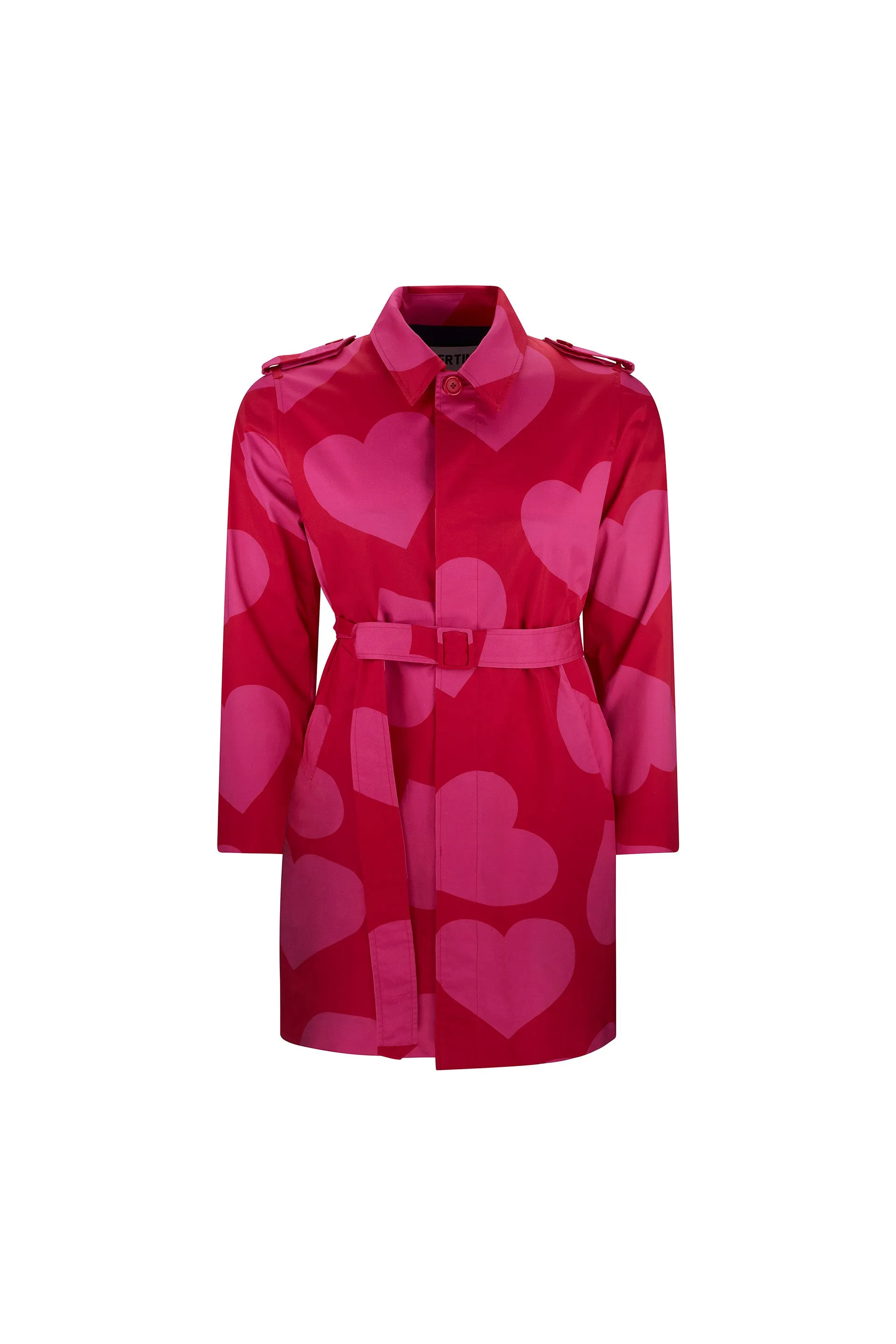 'PINKY RED HEARTS' SIMPLE TRENCH