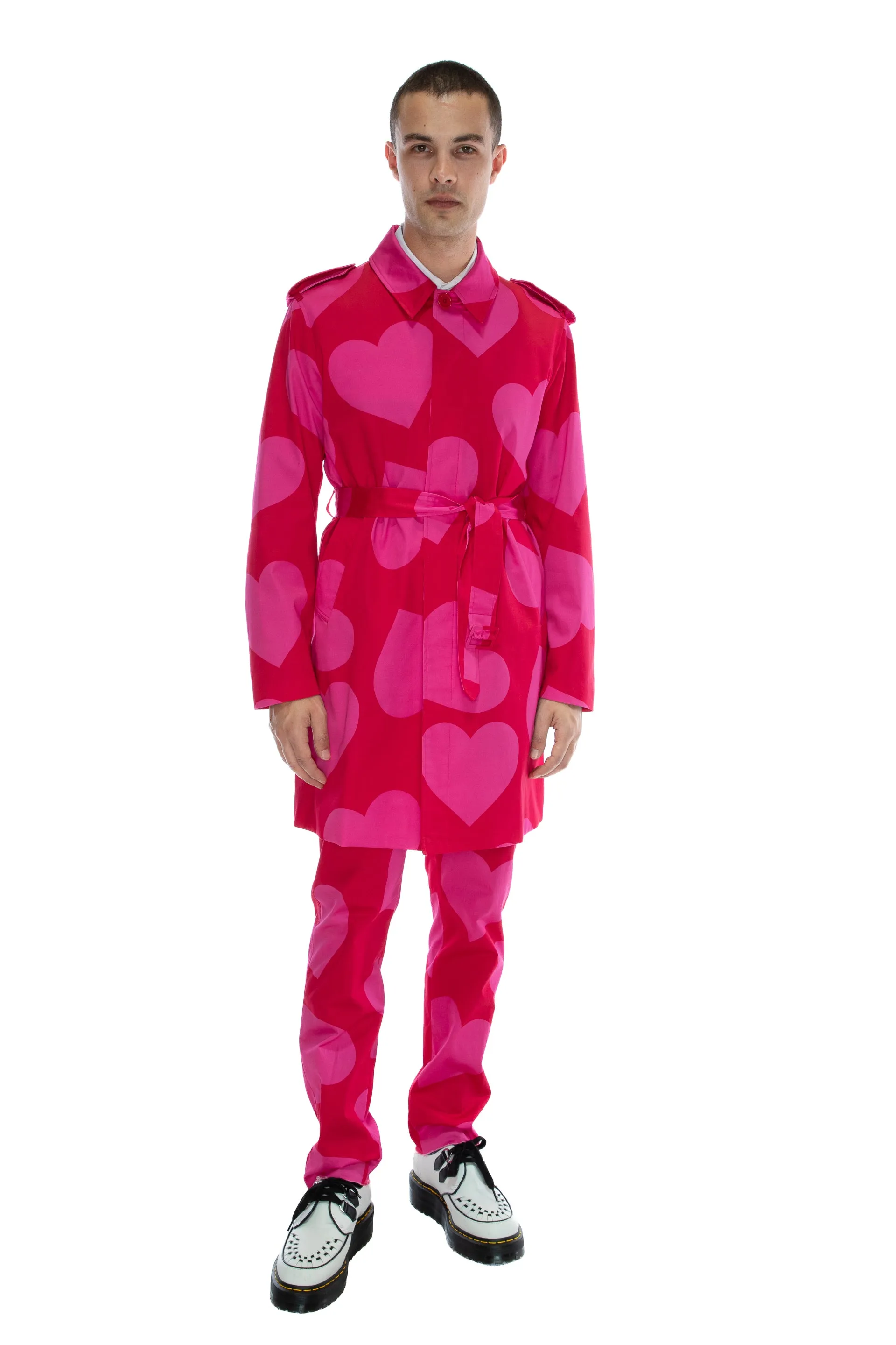 'PINKY RED HEARTS' SIMPLE TRENCH