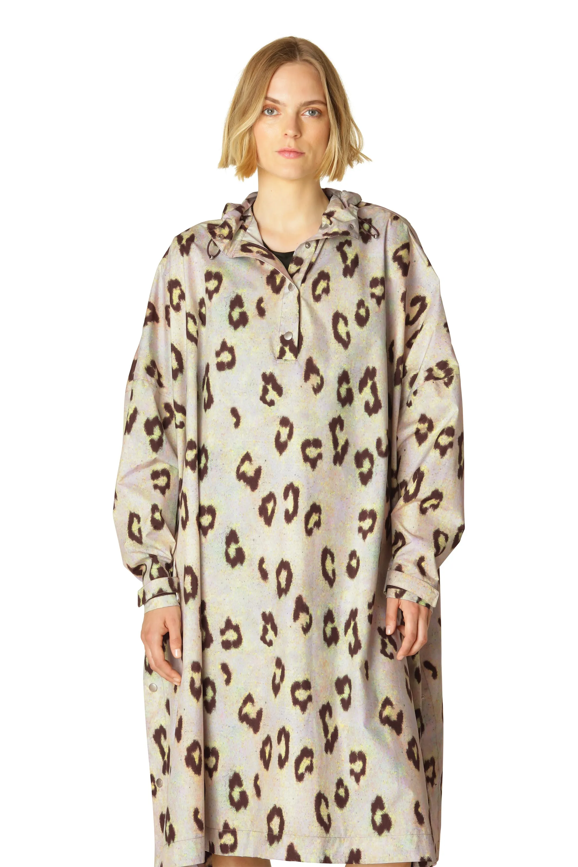 Poncho w. Sleeves Rain221Spp | Leopard | Poncho fra Ilse Jacobsen