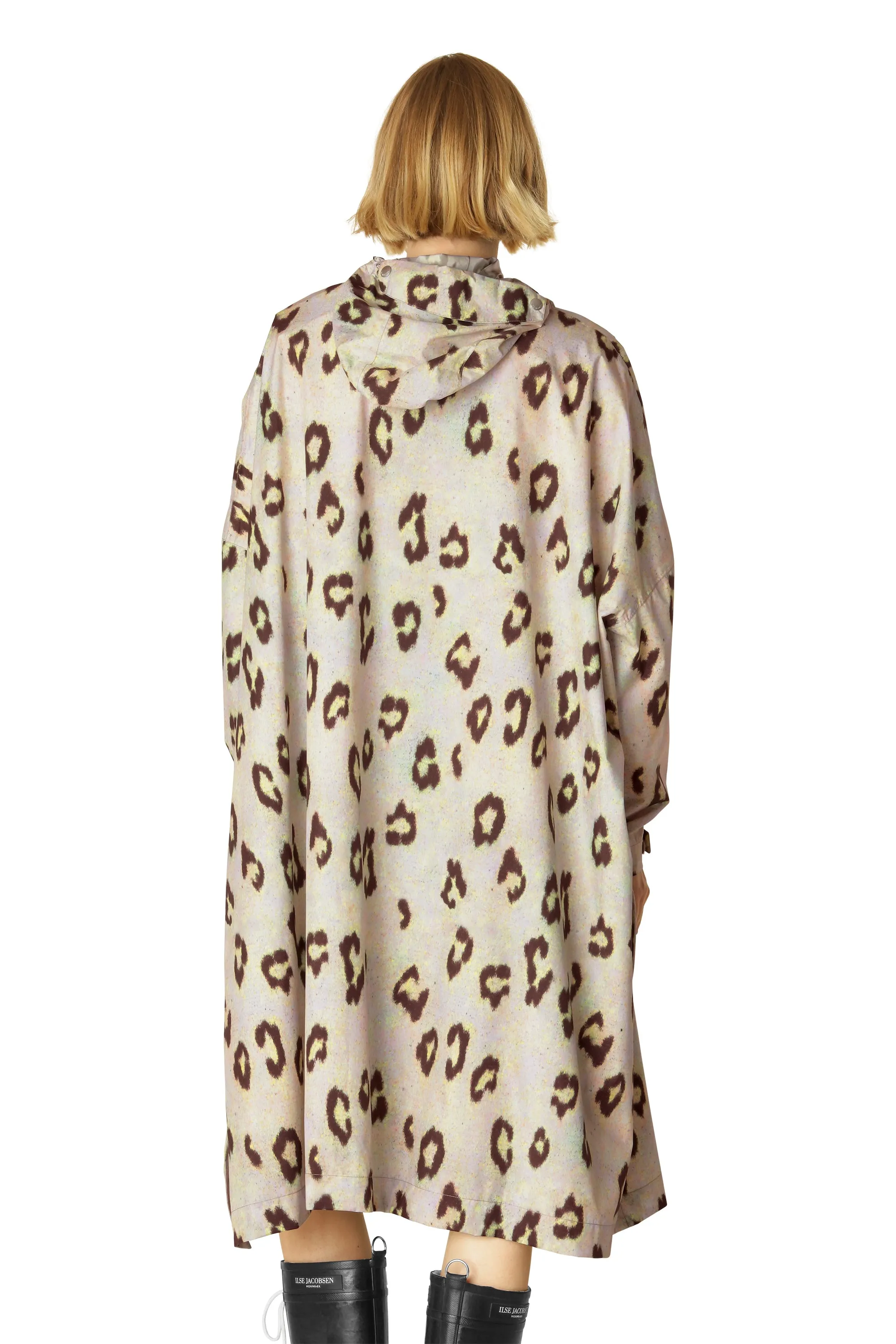 Poncho w. Sleeves Rain221Spp | Leopard | Poncho fra Ilse Jacobsen