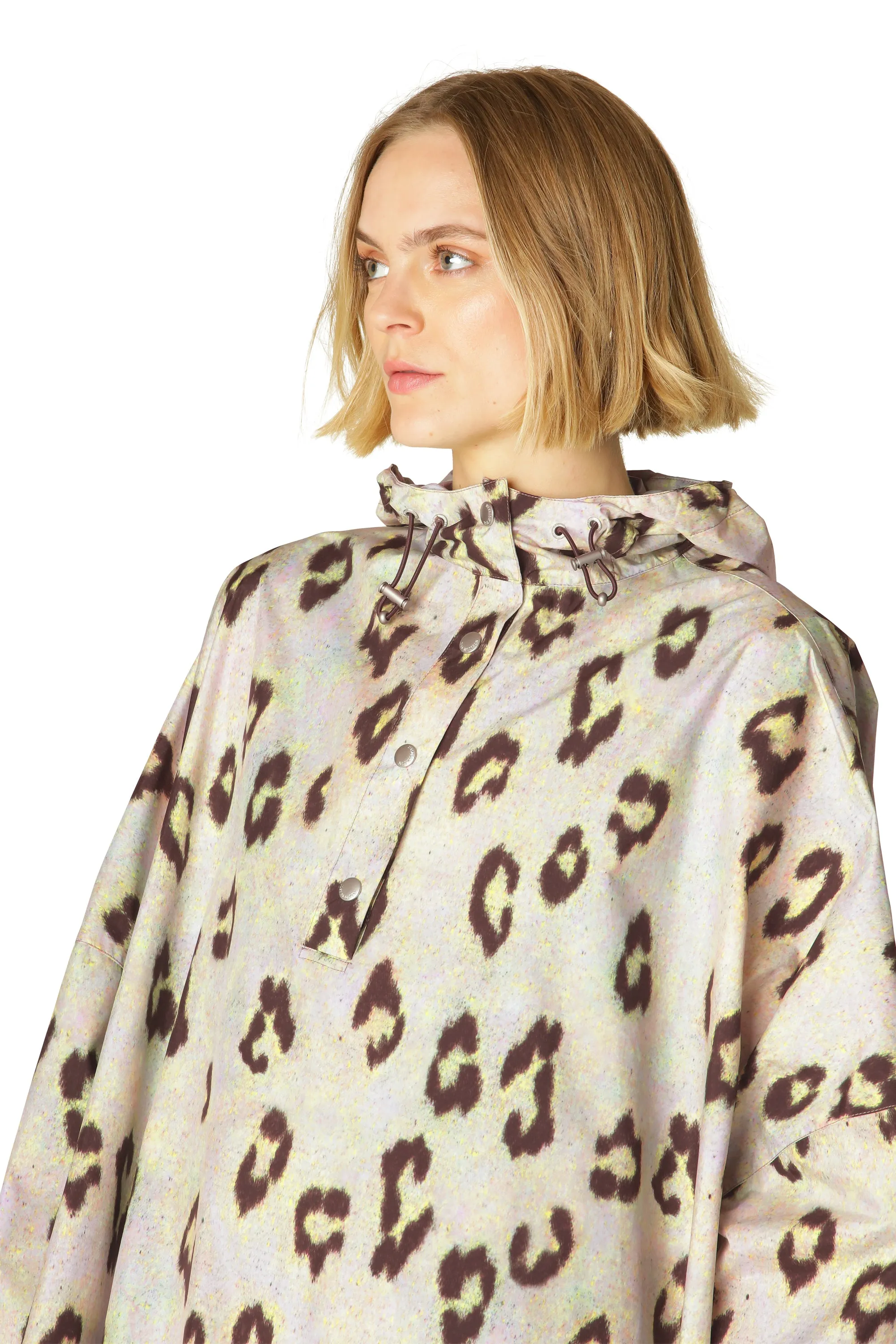 Poncho w. Sleeves Rain221Spp | Leopard | Poncho fra Ilse Jacobsen