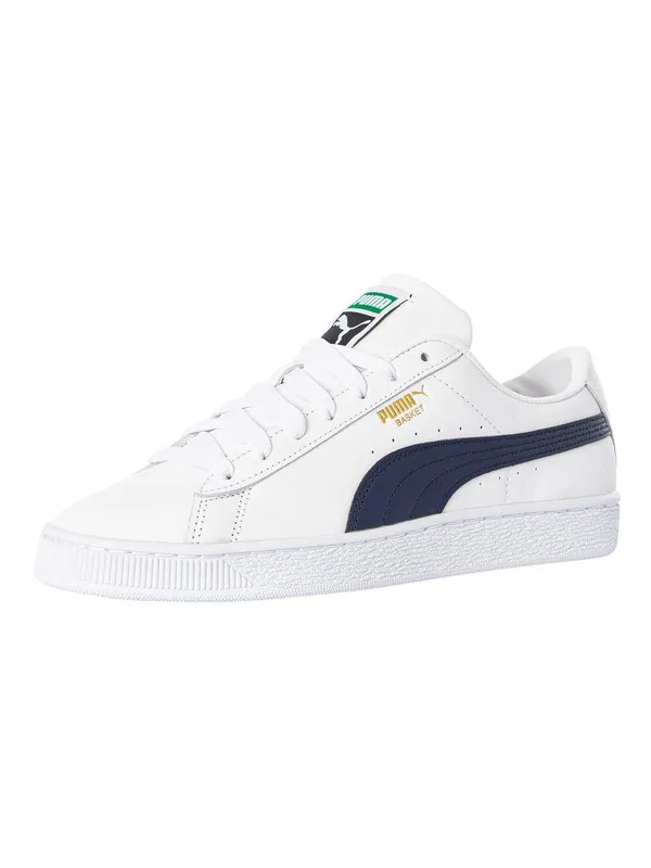 Puma Basket Classic Leather Trainers - White/Peacoat