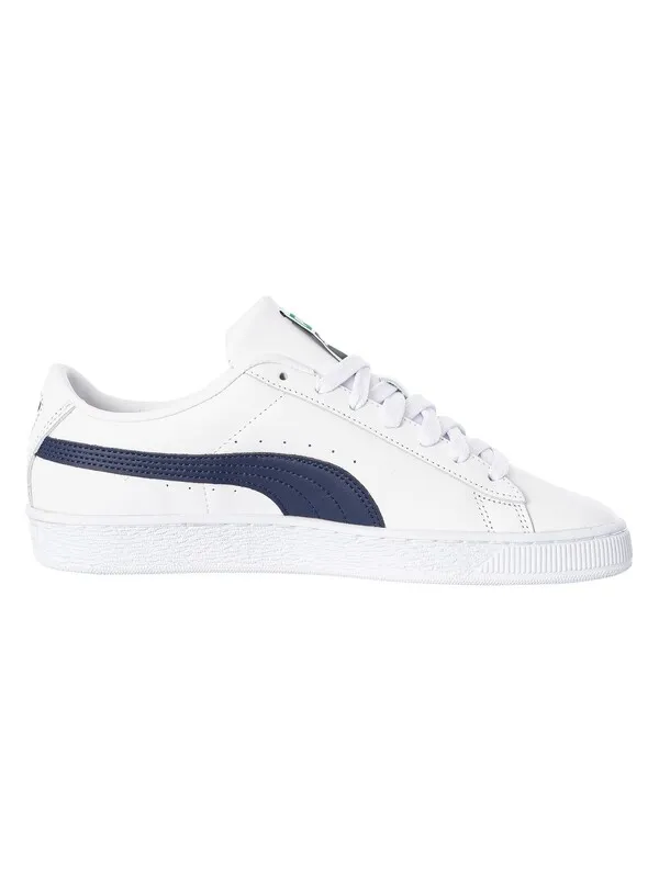 Puma Basket Classic Leather Trainers - White/Peacoat