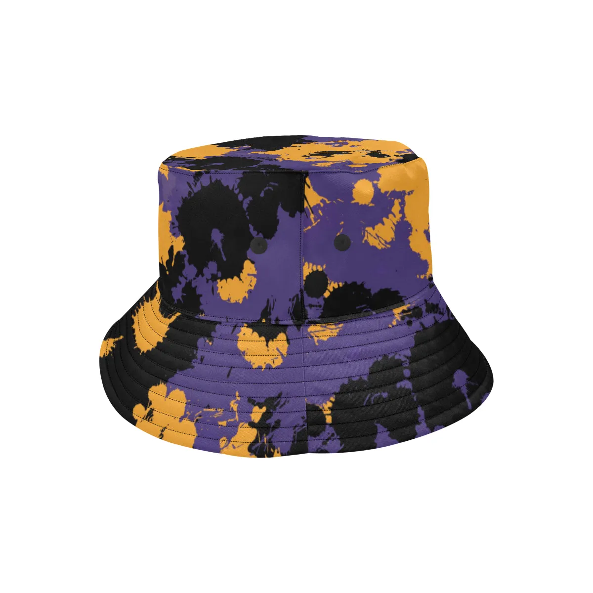 Purple Gold and Black Legends Paint Splatter Bucket Hat