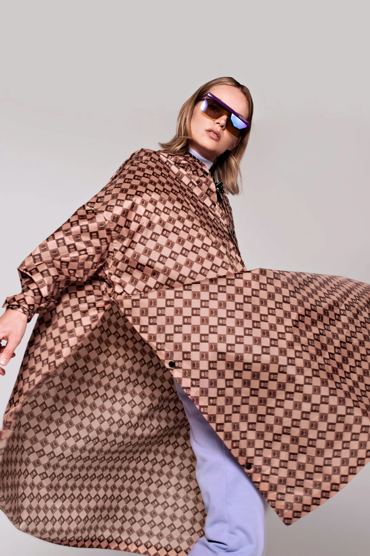 Rain Kiss Poncho - Damier