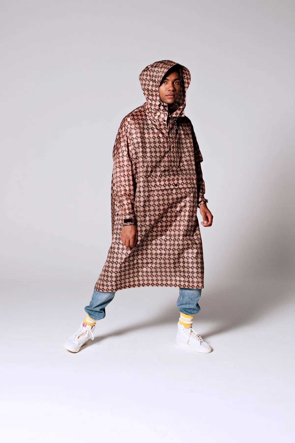 Rain Kiss Poncho - Damier