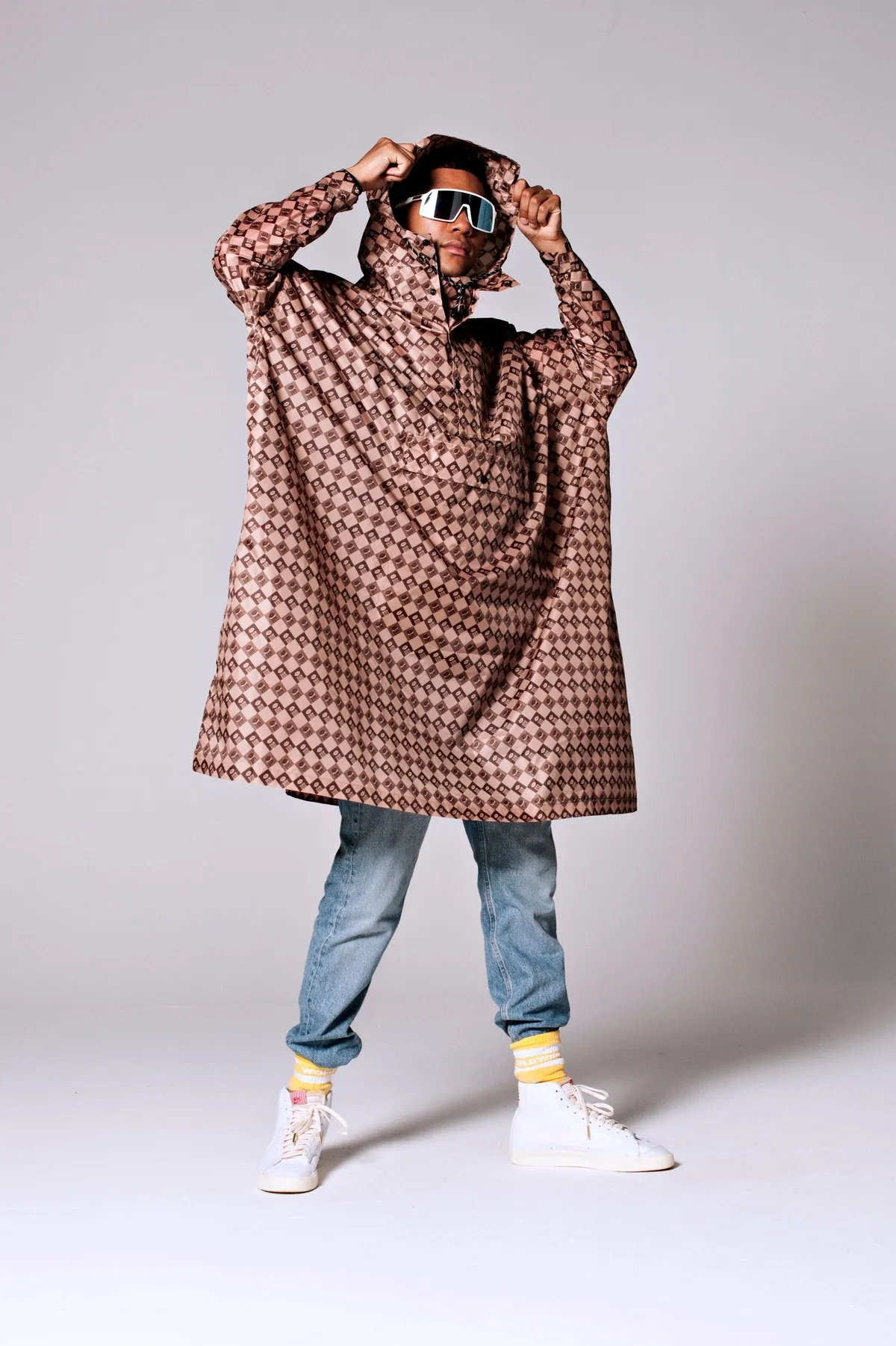 Rain Kiss Poncho - Damier