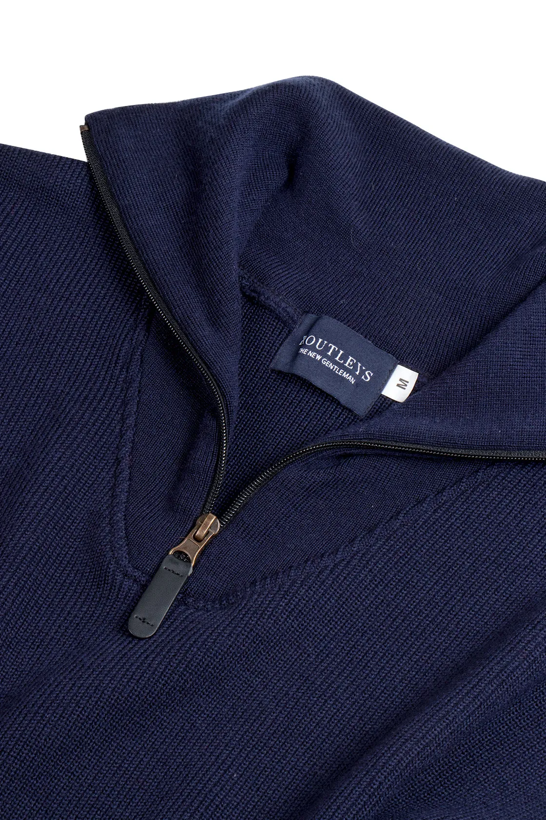 Routleys Merino Knit Zip Shawl Collar Navy