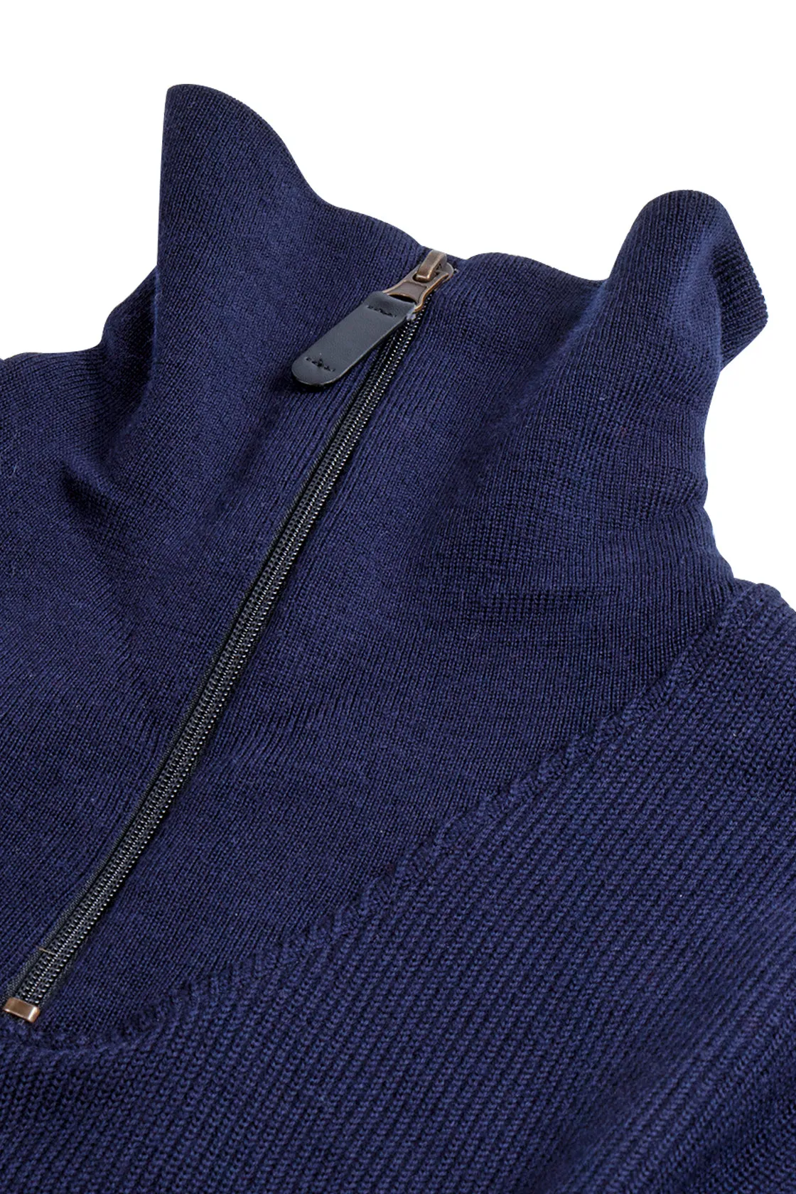 Routleys Merino Knit Zip Shawl Collar Navy