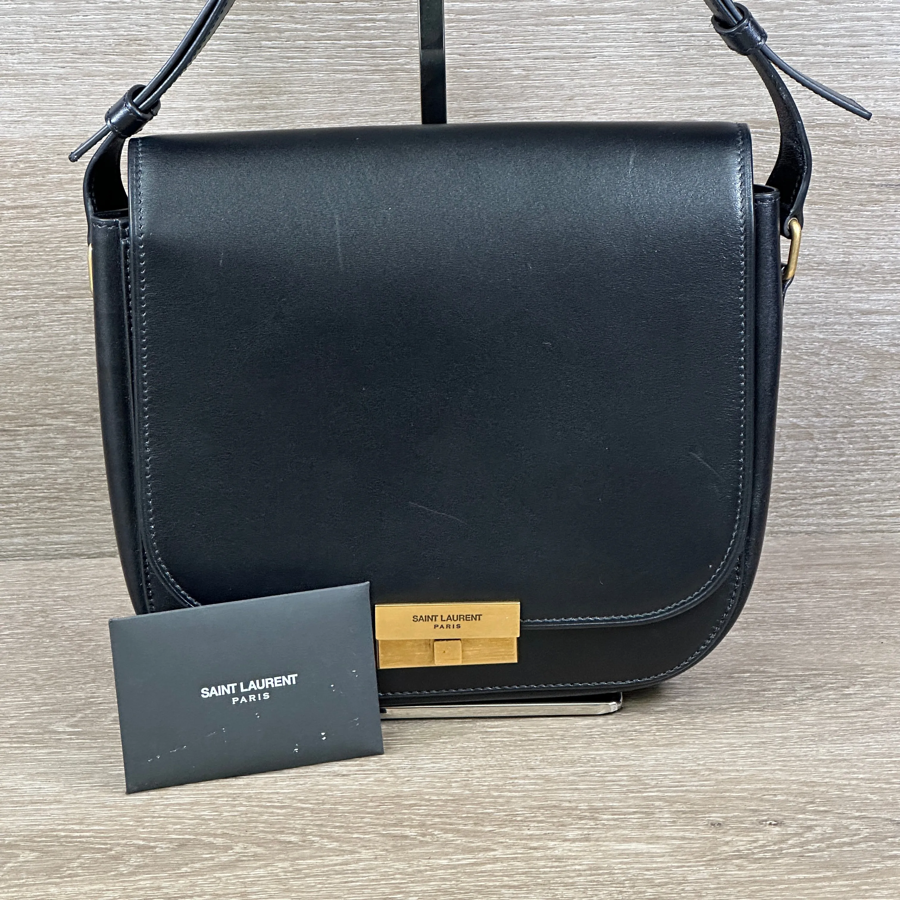 Saint Laurent Betty Satchel Shoulder Bag - Black Leather