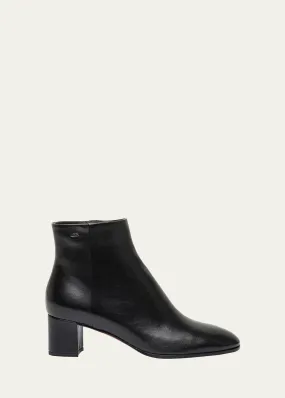 Santoni Halfrida Napa Zip Ankle Booties