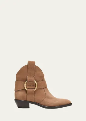 See by Chloe Leather Ring Harness Ankle Booties