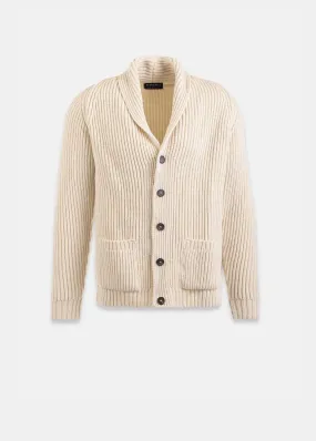 Shawl Collar Cardigan Ecru