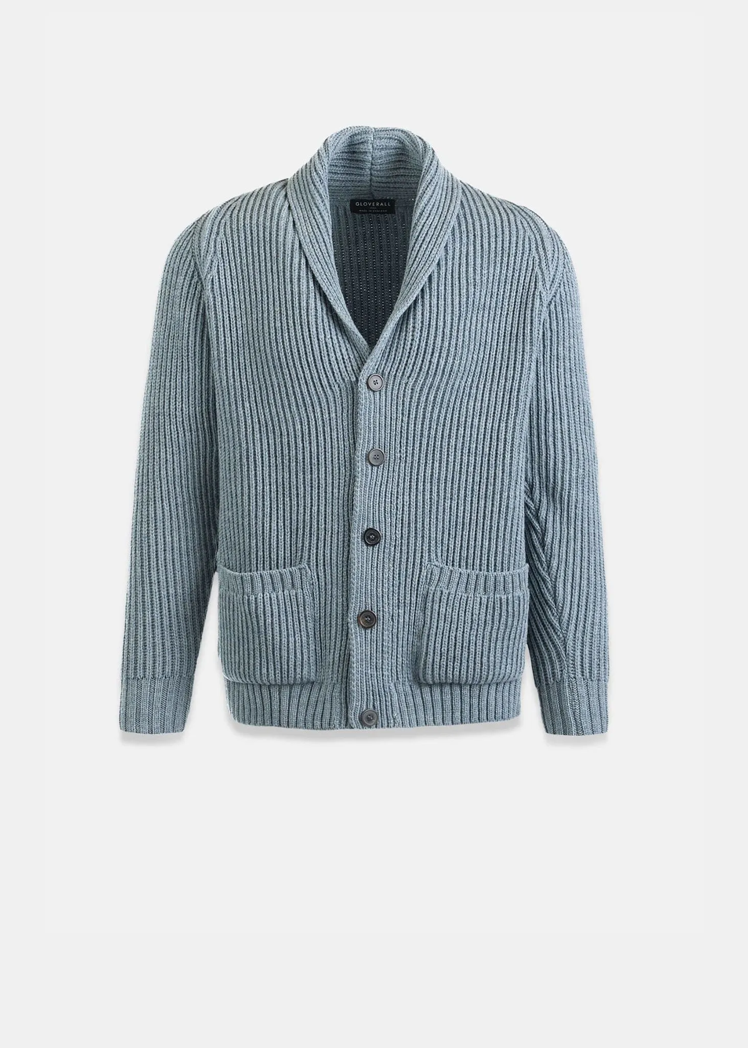 Shawl Collar Cardigan Light Blue