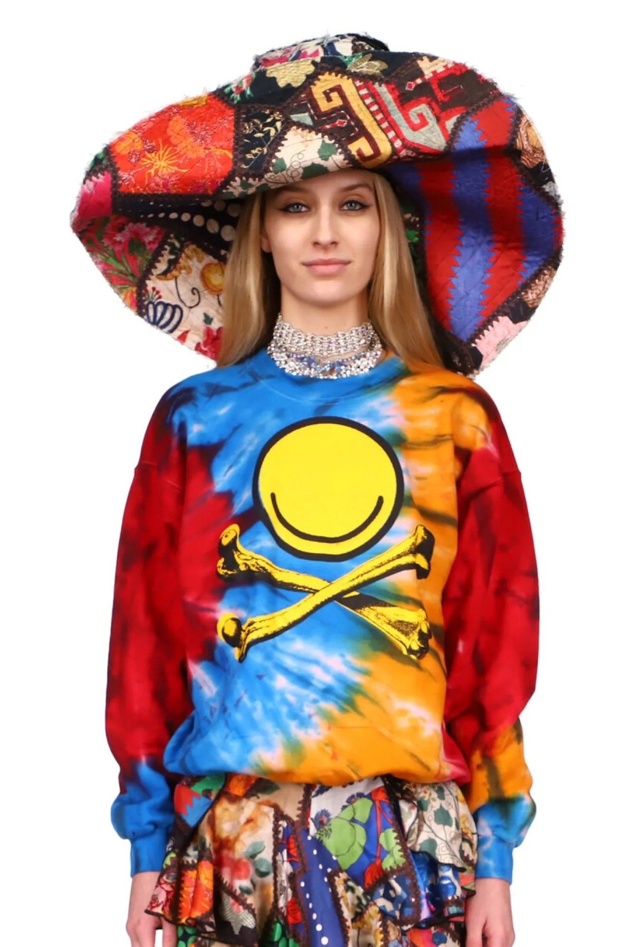 SILK SCREENED 'HAVE A LIBBY DAY' TIE DYE PULLOVER SWEATSHIRT