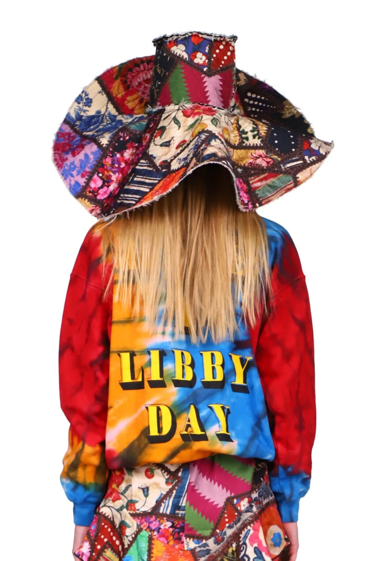 SILK SCREENED 'HAVE A LIBBY DAY' TIE DYE PULLOVER SWEATSHIRT