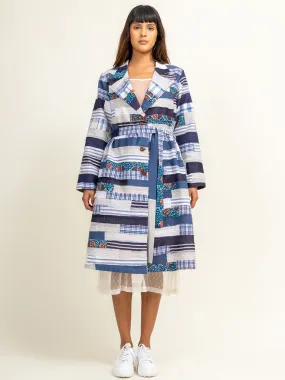 Sky Patchwork Trench