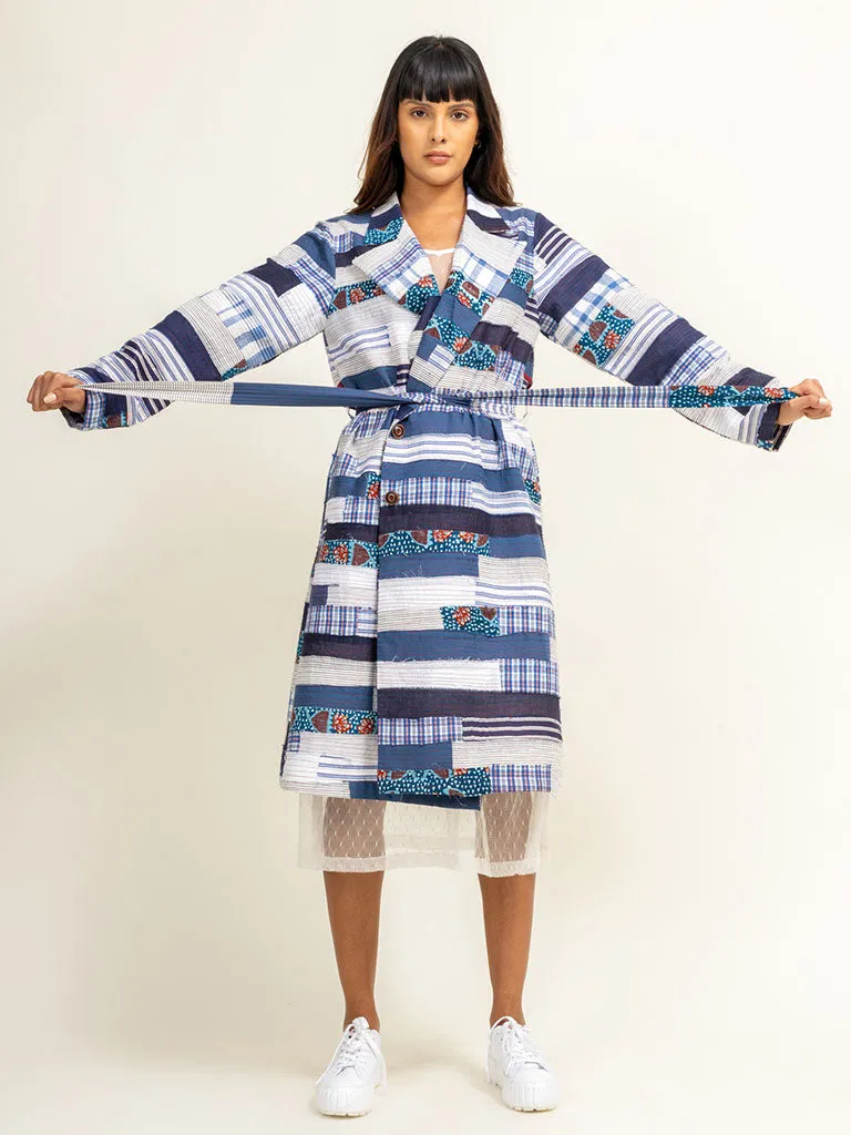 Sky Patchwork Trench