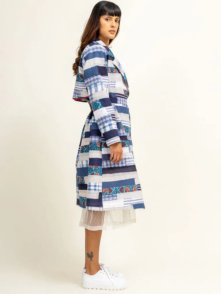 Sky Patchwork Trench