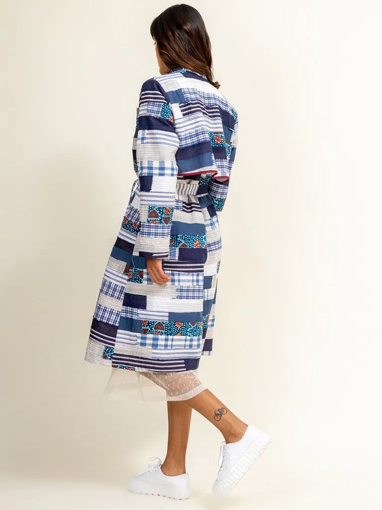 Sky Patchwork Trench