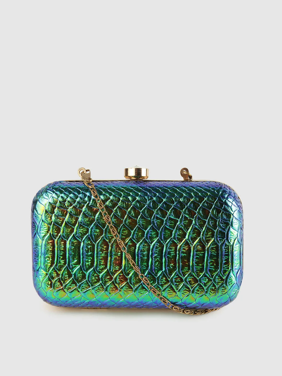 Snake Texture Box Clutch