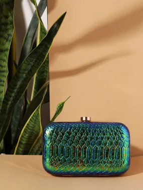 Snake Texture Box Clutch