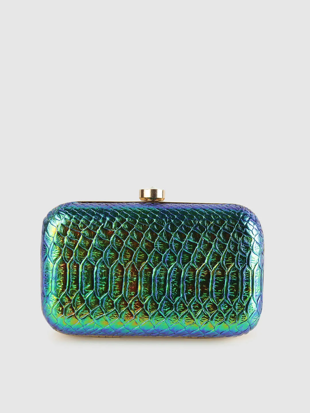 Snake Texture Box Clutch