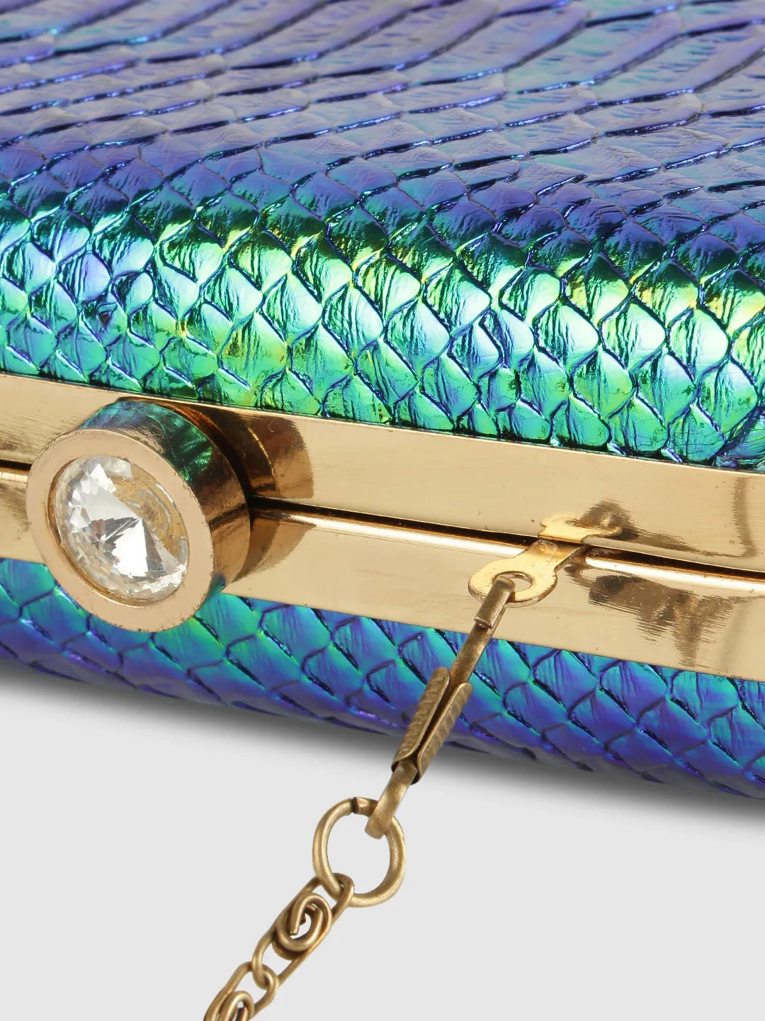 Snake Texture Box Clutch