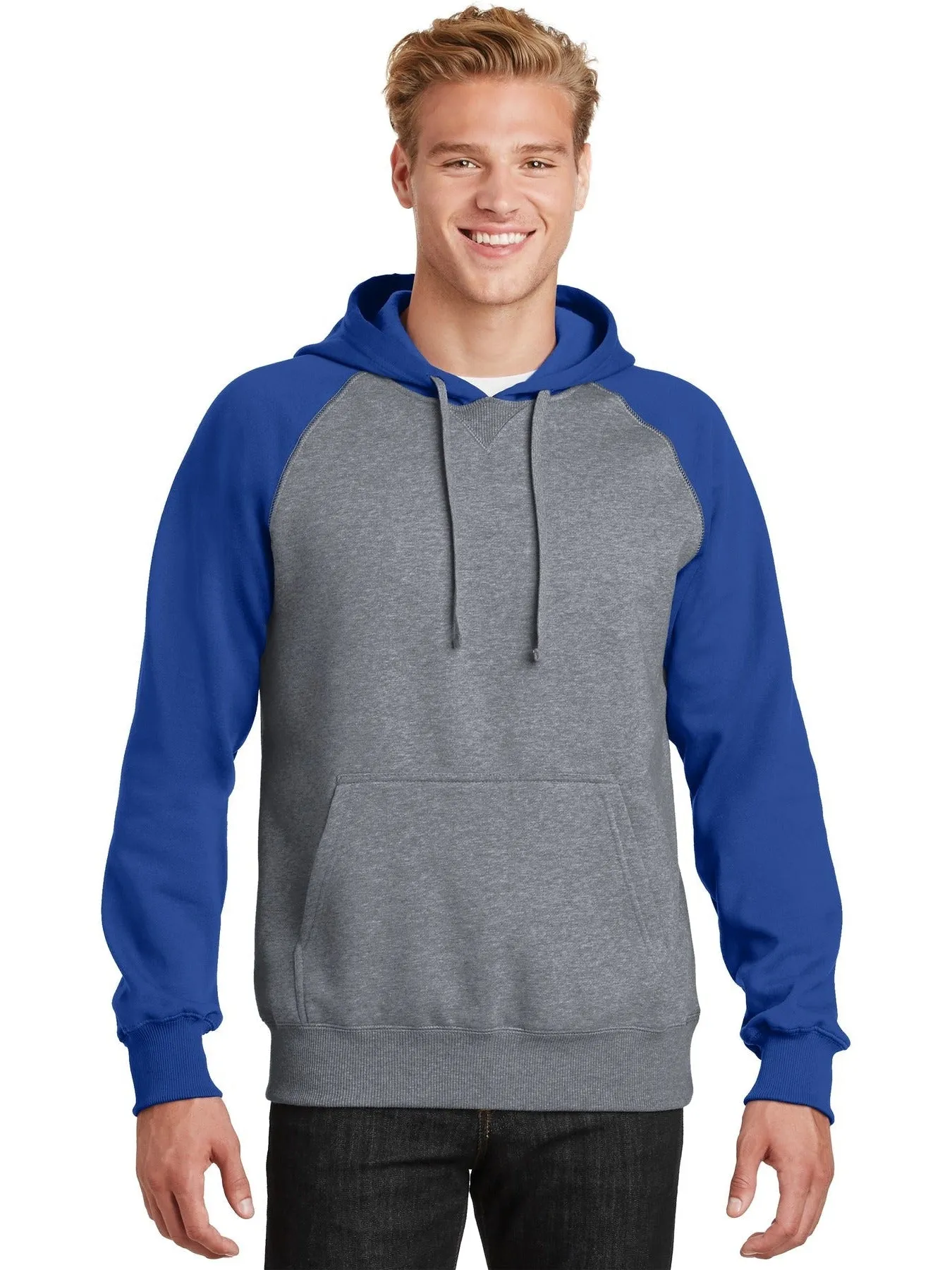 Sport-Tek Raglan Colorblock Pullover Hooded Sweatshirt