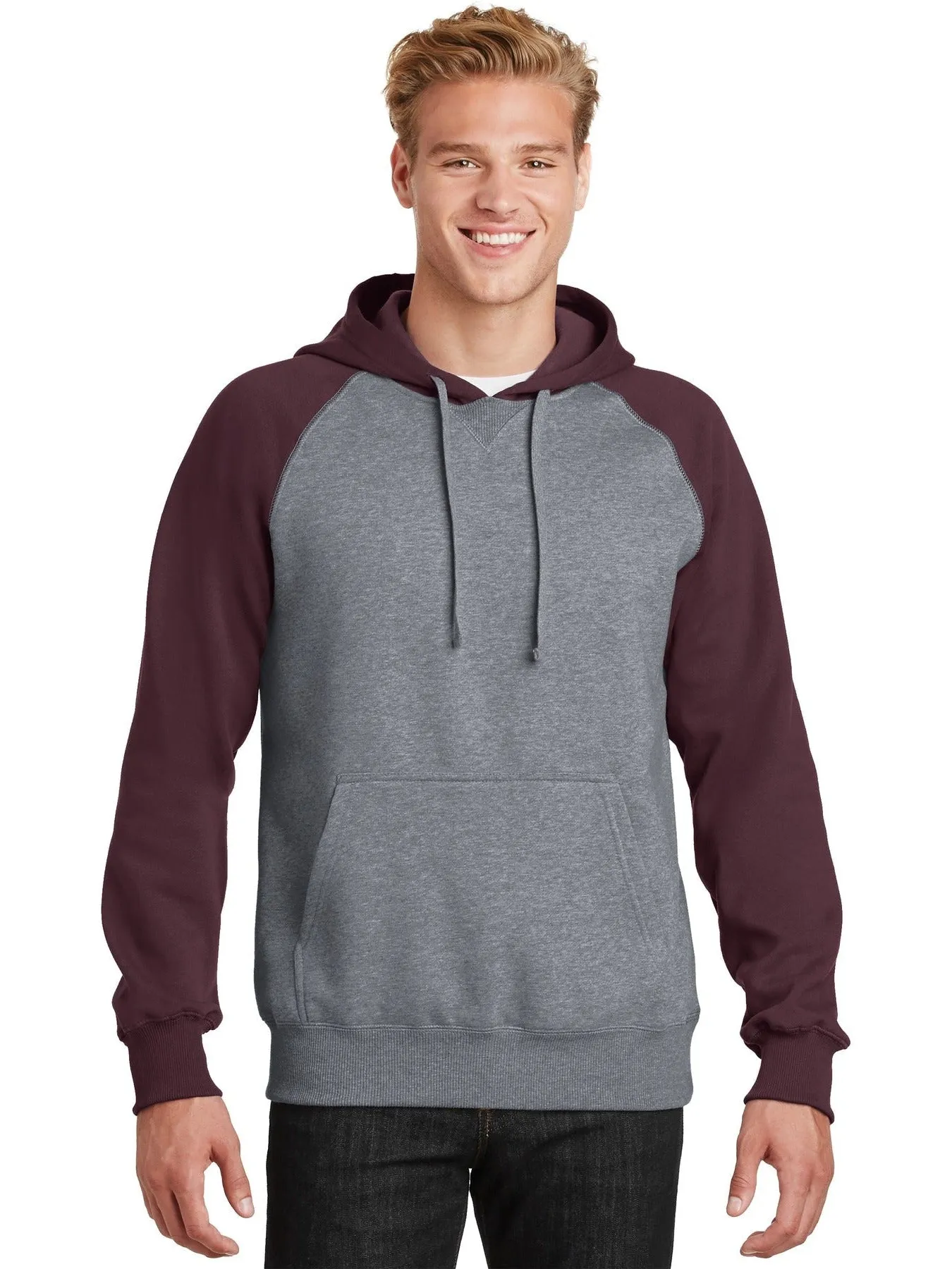 Sport-Tek Raglan Colorblock Pullover Hooded Sweatshirt