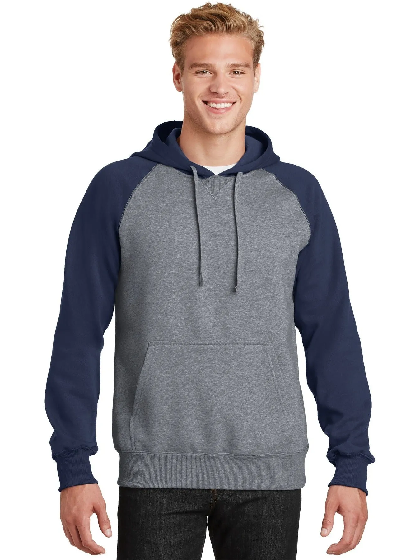 Sport-Tek Raglan Colorblock Pullover Hooded Sweatshirt