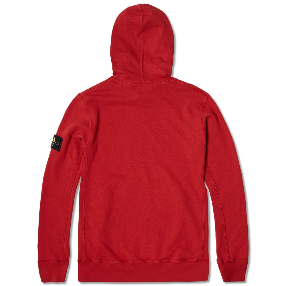 Stone Island Garment Dyed Pullover HoodyScarlet