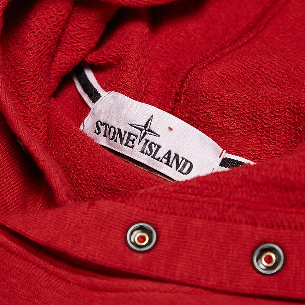 Stone Island Garment Dyed Pullover HoodyScarlet