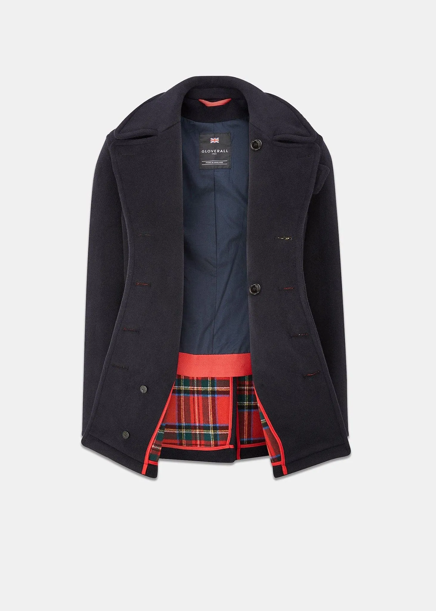 Tartan Churchill Peacoat Navy Stewart