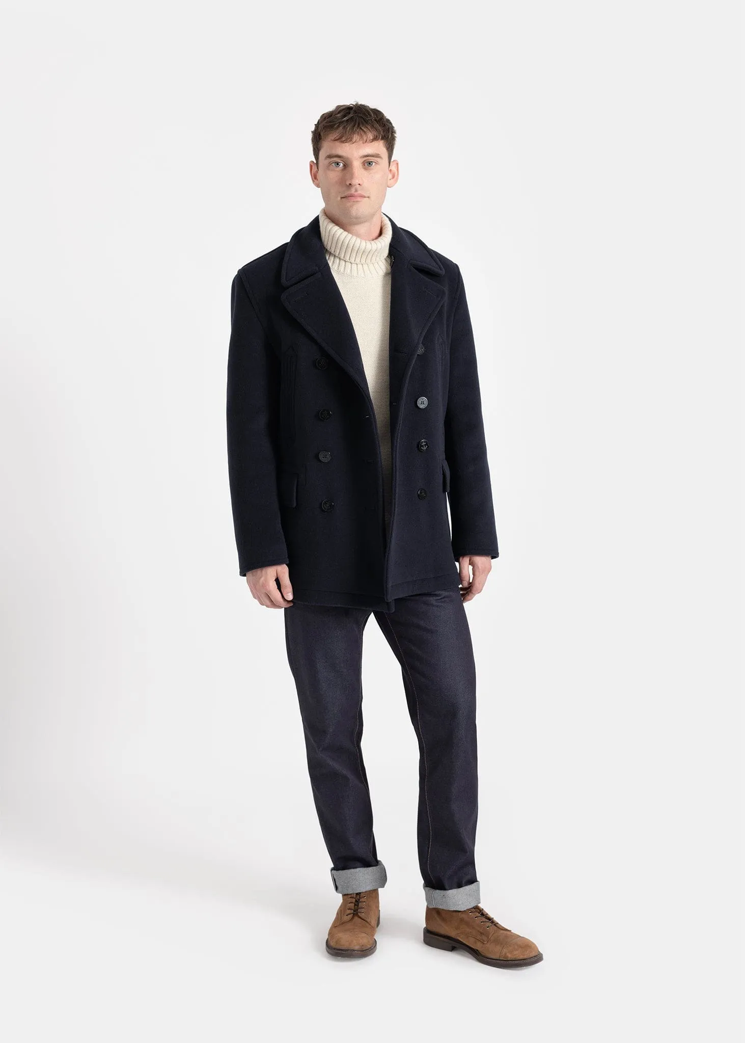 Tartan Churchill Peacoat Navy Stewart