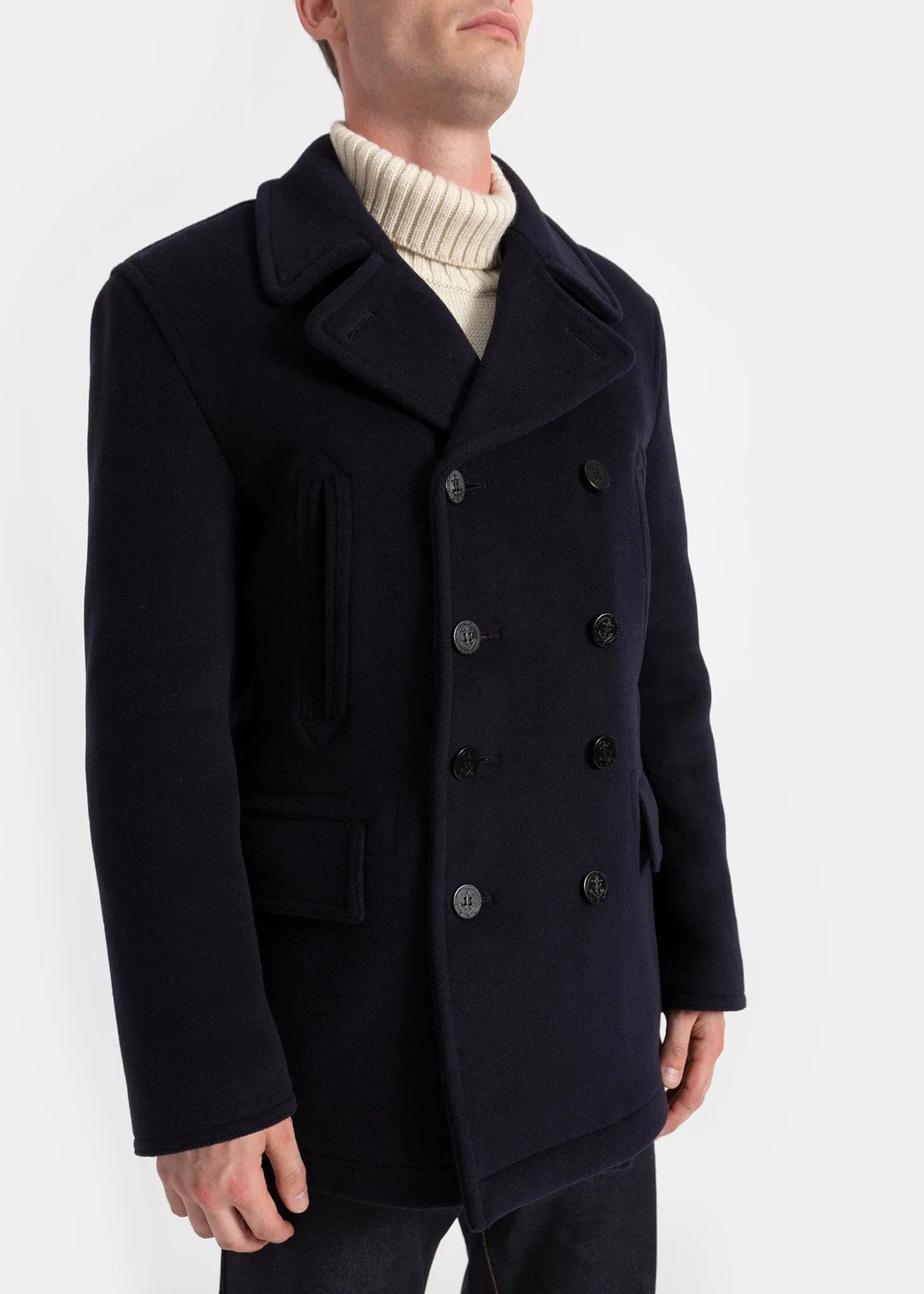 Tartan Churchill Peacoat Navy Stewart