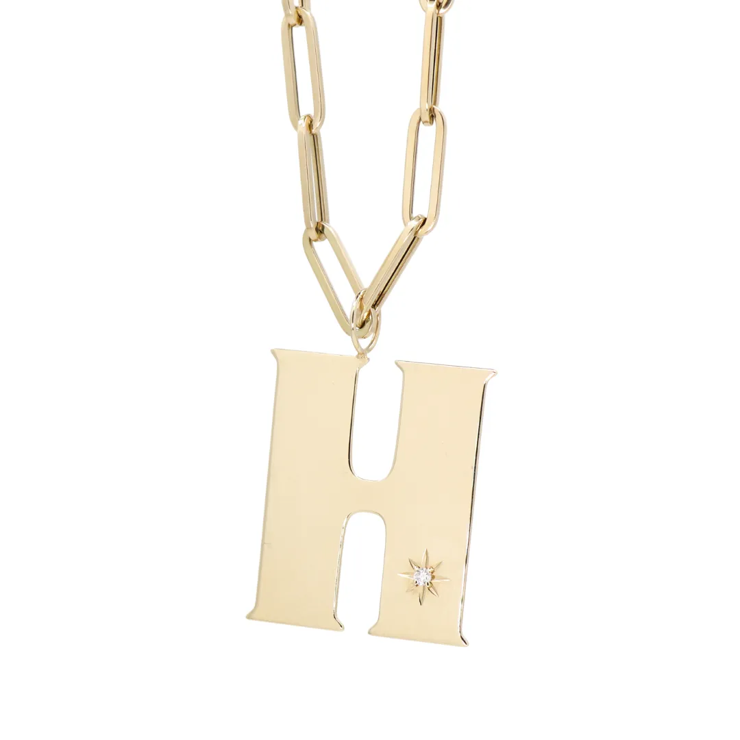 The Gold Flat Letter Pendant