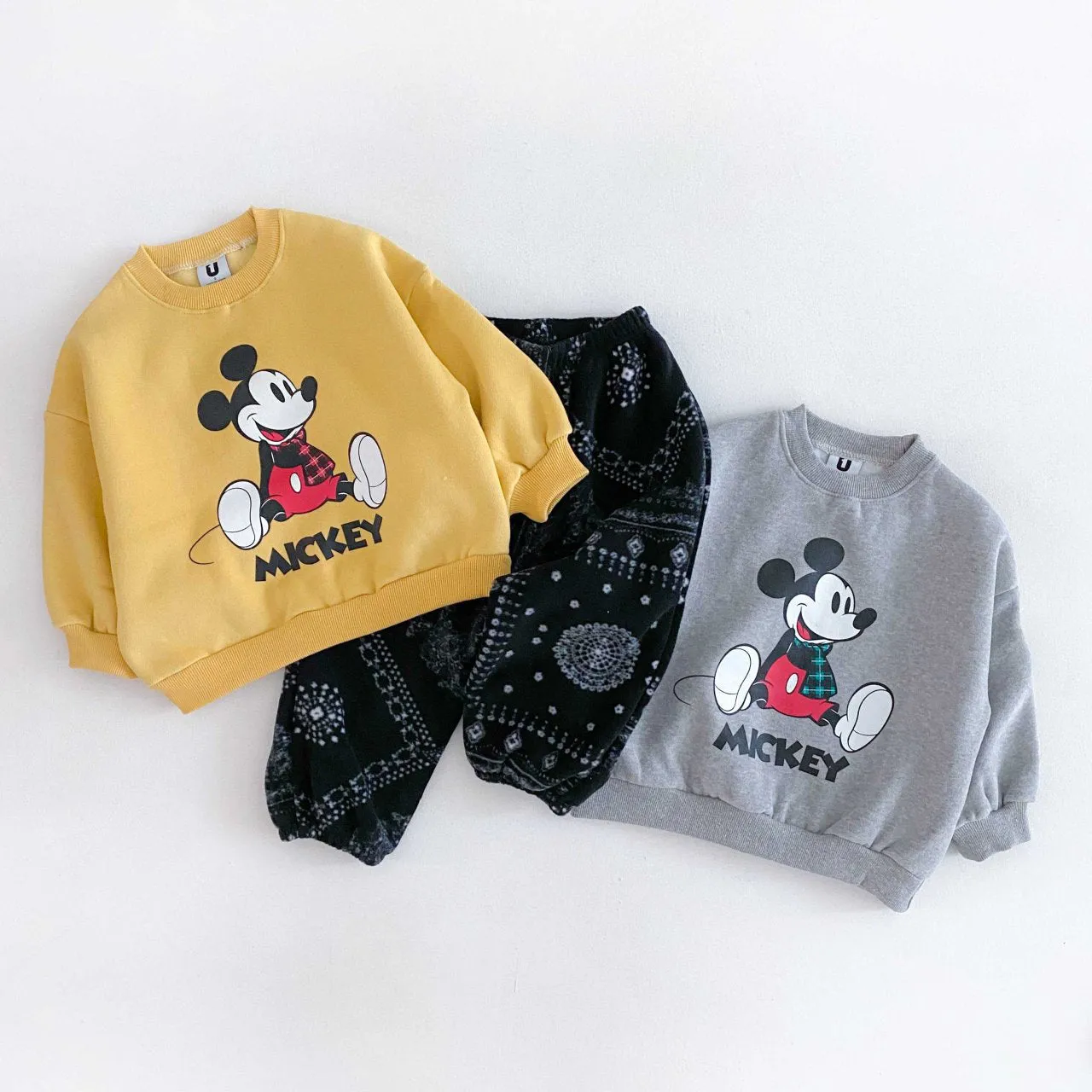 Toddler Fleece Lined Mickey Tartan Scarf Sweatshirt (2-6y) - 2 Colors