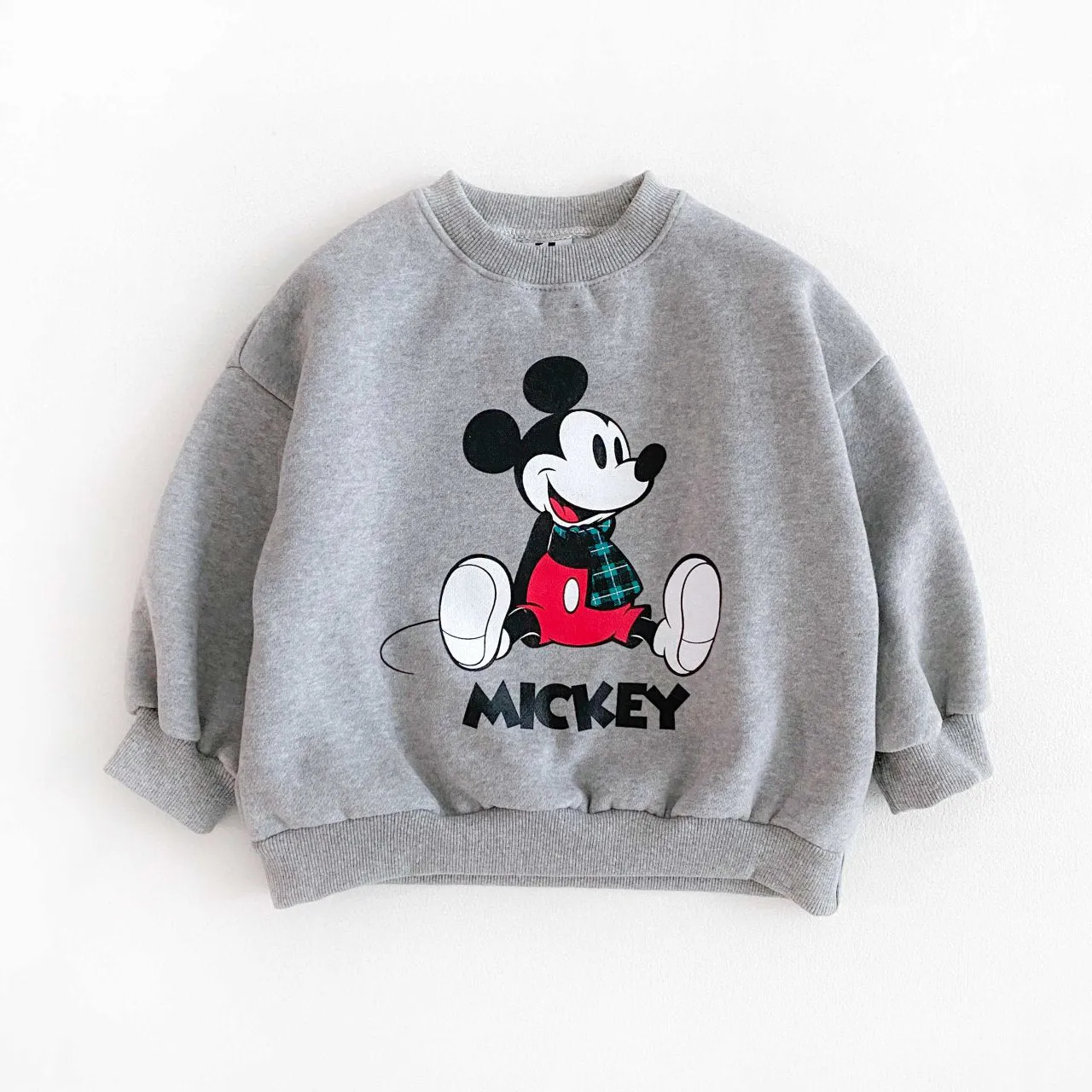 Toddler Fleece Lined Mickey Tartan Scarf Sweatshirt (2-6y) - 2 Colors