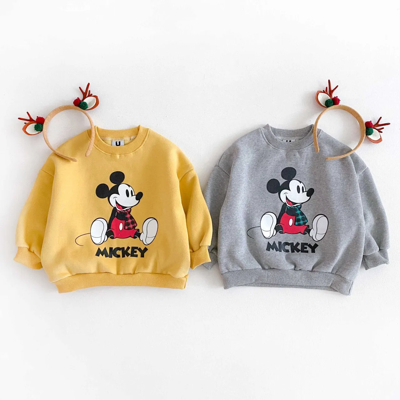 Toddler Fleece Lined Mickey Tartan Scarf Sweatshirt (2-6y) - 2 Colors