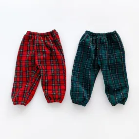 Toddler Tartan Plaid Fleece Jogger Pants (2-6y) - 2 Colors