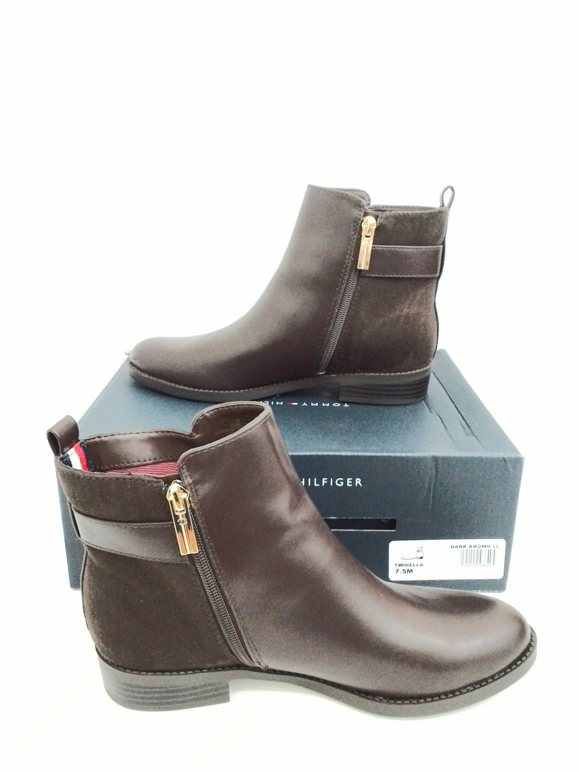 Tommy Hilfiger Women's Inella Dark Brown Booties Size 7.5 M