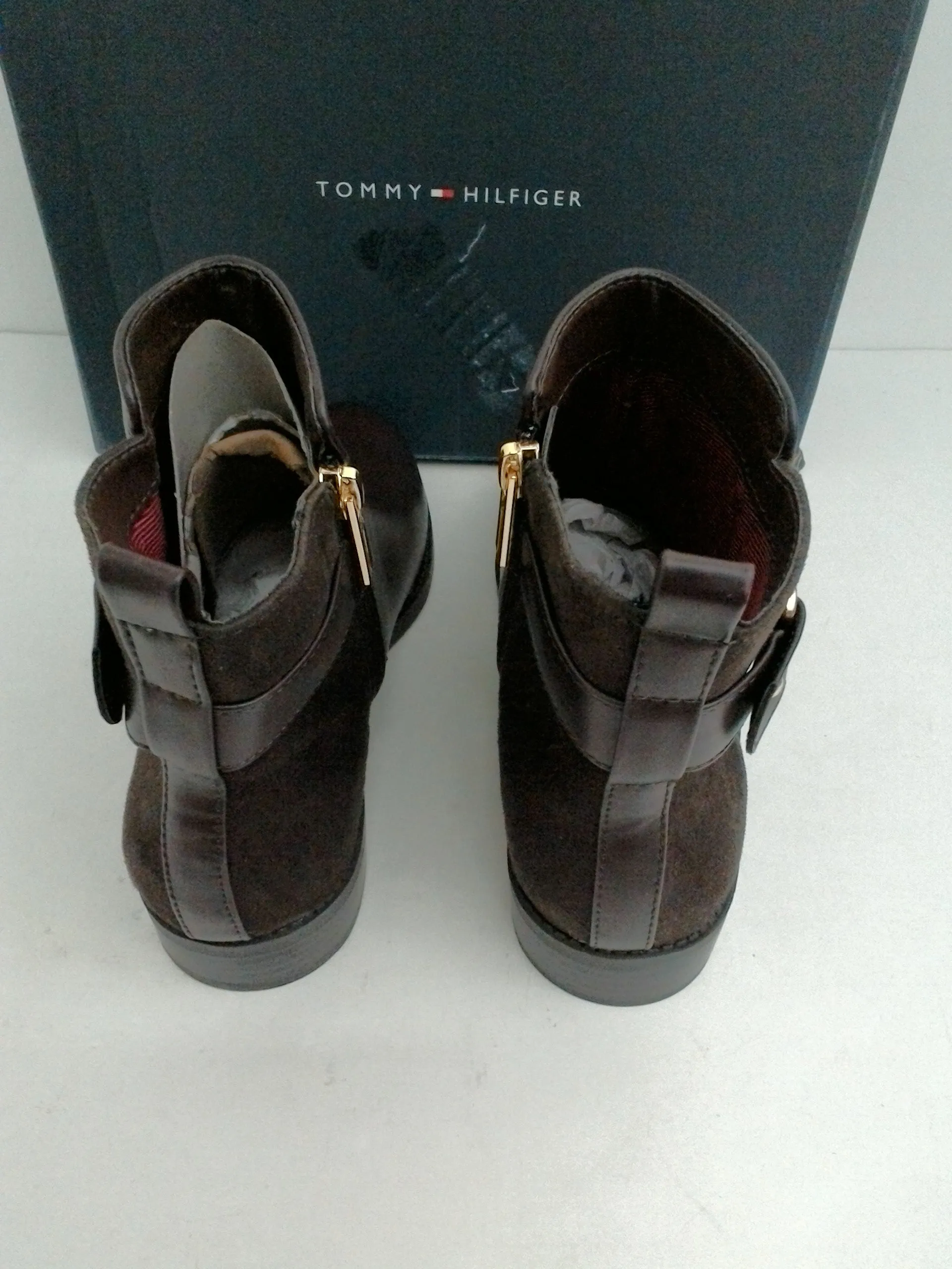 Tommy Hilfiger Women's Inella Dark Brown Booties Size 7.5 M